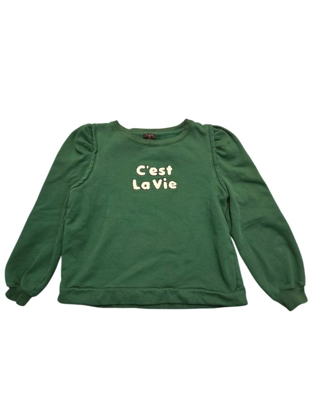 Talbots C'est La Vie Pleated Shoulder Pullover Sweatshirt Women's Medium Petite